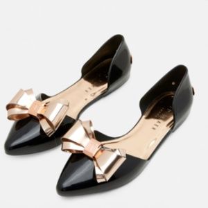 size 38 authentic TED BAKER flats with bow